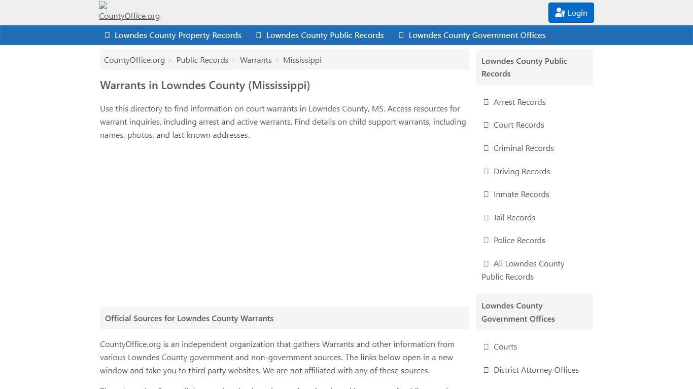 Warrants - Lowndes County, MS (Warrant Checks & Lookups)